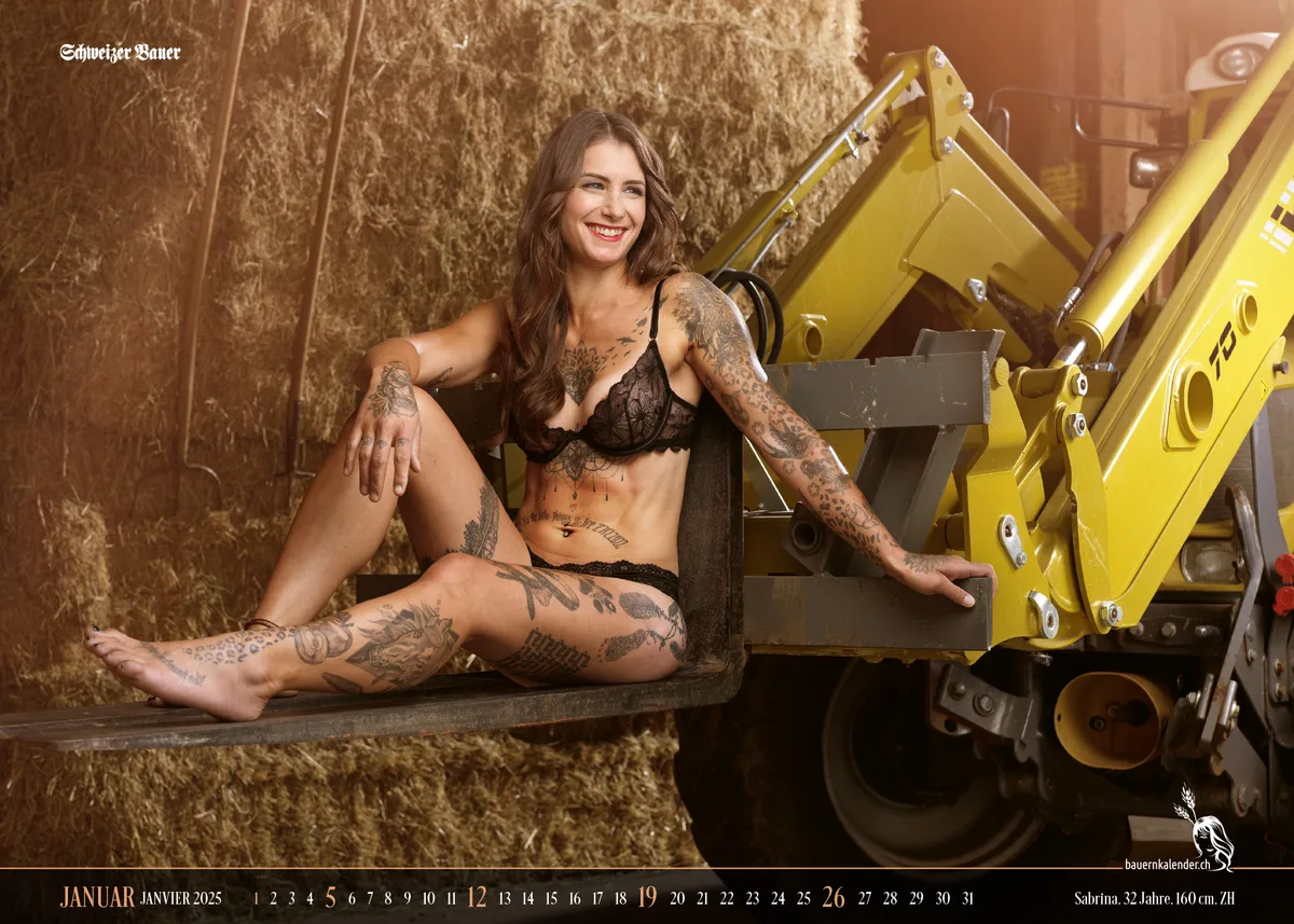 Sabrina Frauchiger ist das Januar-Model für den Bauernkalender 2025. Das Januar-Kalenderblatt von 2025.